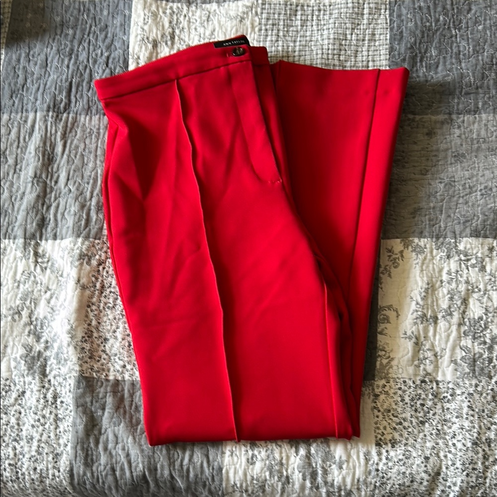 Ann Taylor Red Boot Cut Flare Pants